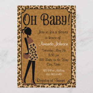 El leopardo elegante Mamá-a-es invitación de Baby