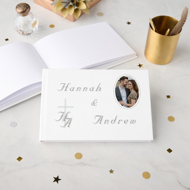 El Libro de Invitados de Boda Católico Refinado (Anverso Abierto)