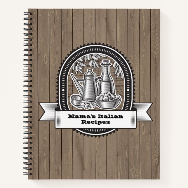 El libro de recetas italianas de mamá con aceituna (Anverso)