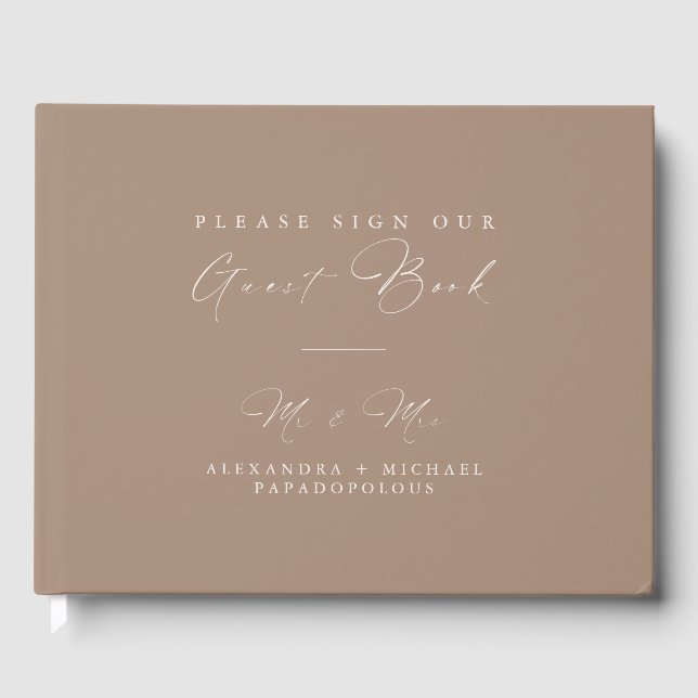 El libro de visitas Sand & Ivory Elegant Minimal B (Anverso)