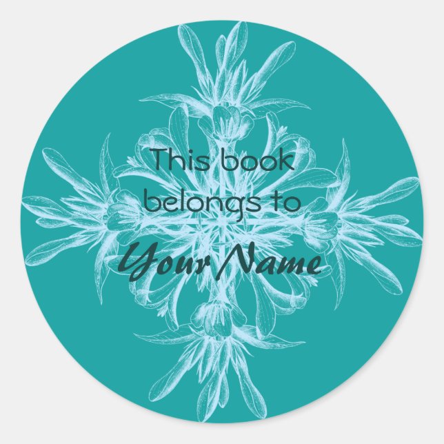 El Libro Pertenece A Los Pegatinas Florales (Anverso)