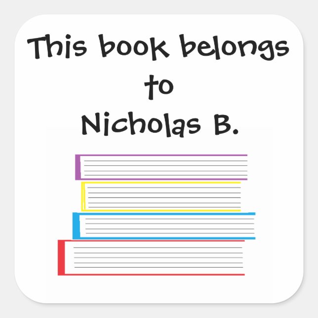 El "libro pertenece a…" Pegatinas (Anverso)