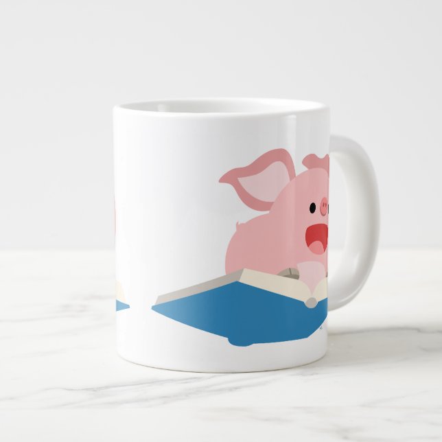 El libro volador y la taza de cerdo Personalizado (Derecha)