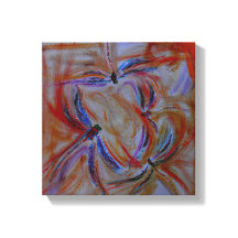 el lienzo abstracto de libélulas de reunión