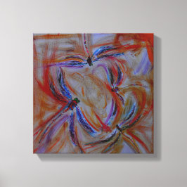 el lienzo abstracto de libélulas de reunión