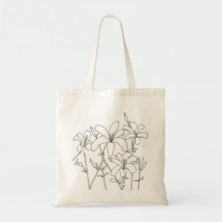 El lirio del dibujo de esquema florece bolsos de