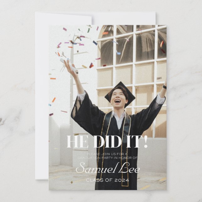 ÉL LO HIZO INVITACIÓN DEL PARTIDO DE GRADUACIÓN (Anverso)