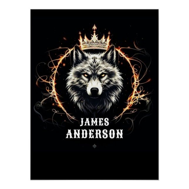 El Lobo Alfa. Añadir texto o nombre en el Poster (Anverso)