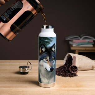 El lobo ártico intrépido, botella de agua