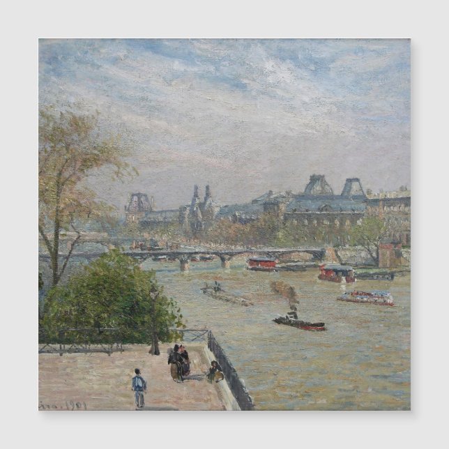 El Louvre, Primavera  Camille Pissarro   (Anverso)