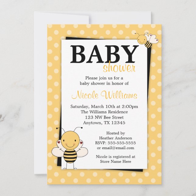 El lunar manosea las invitaciones de Baby Shower (Anverso)