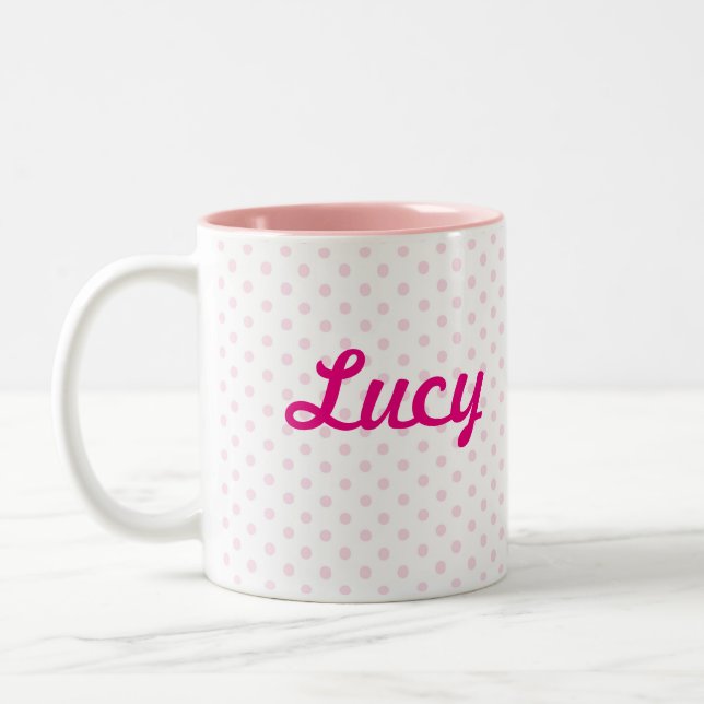 El lunar rosado de LUCY del ♥ de la TAZA del ♥ (Izquierda)