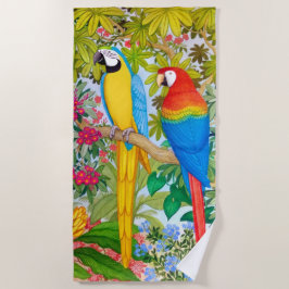 El Macaw repite mecánicamente la toalla de playa