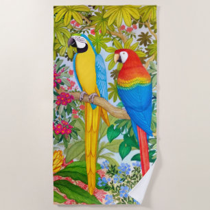 El Macaw repite mecánicamente la toalla de playa