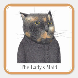 EL MAID CAT DE LADY Pegatinas Cuadrados Grandes +