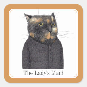 EL MAID CAT DE LADY Pegatinas Cuadrados Pequeños +