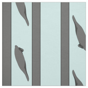 El Manatee raya la tela verde azulada gris