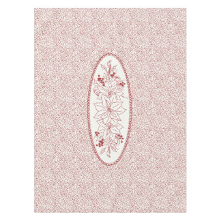 El mantel de medallón de Redwork - Vine de Navidad