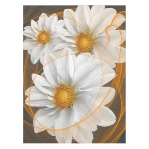 El mantel florece el naranja negro blanco