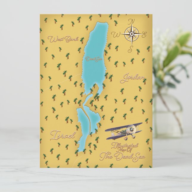 El mapa antiguo del Mar Muerto (Anverso de pie)