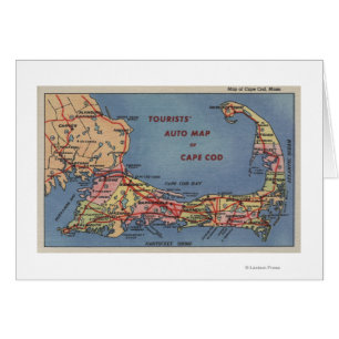 El mapa auto de los turistas de Cape Cod
