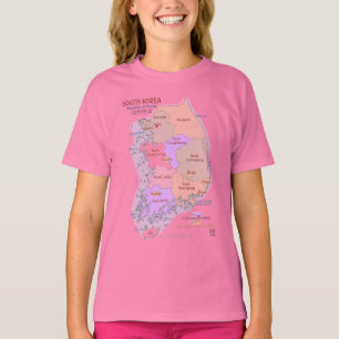 El mapa de Corea embroma la camiseta