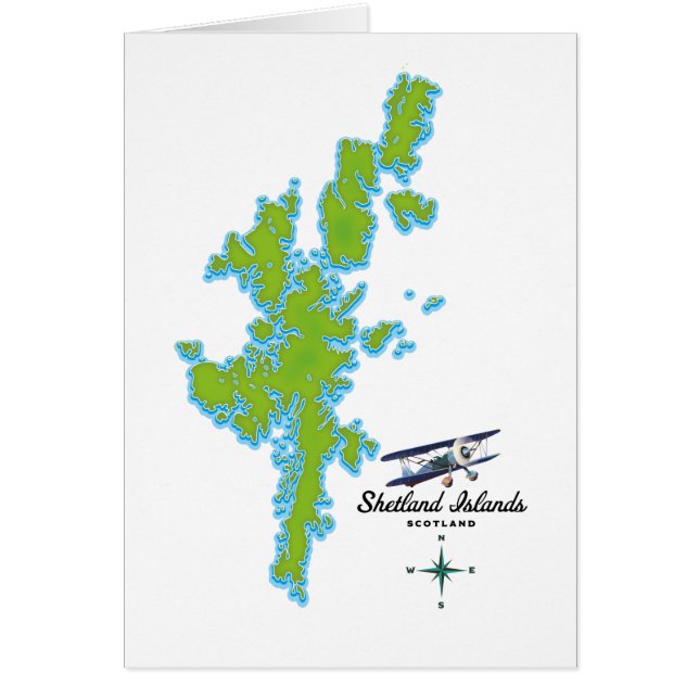 El mapa de las Islas Shetland (Frente)