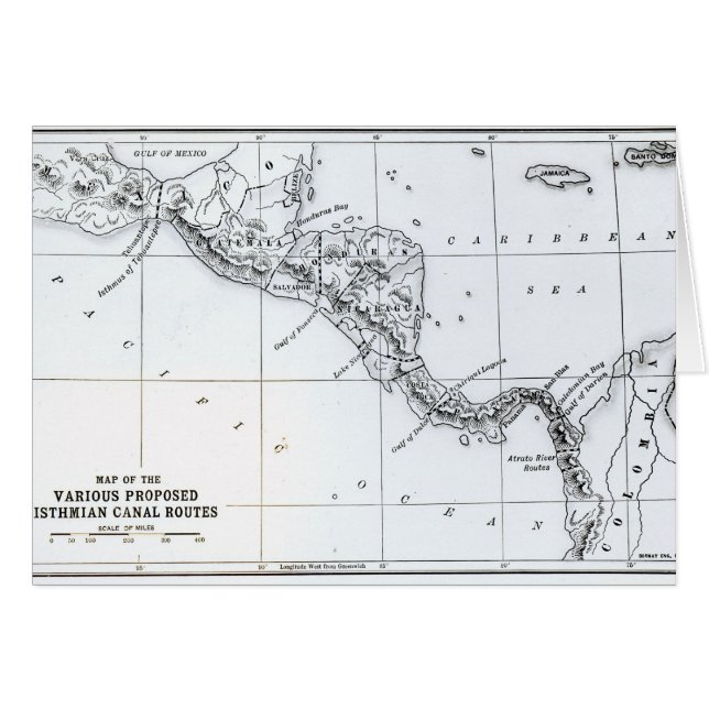 El mapa propuso las rutas ístmicas del canal (Anverso (Horizontal))