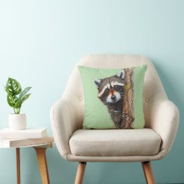 El mapache se esconde en el Cojín decorativo tronc