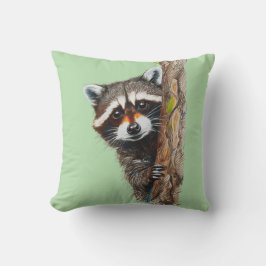 El mapache se esconde en el Cojín decorativo tronc