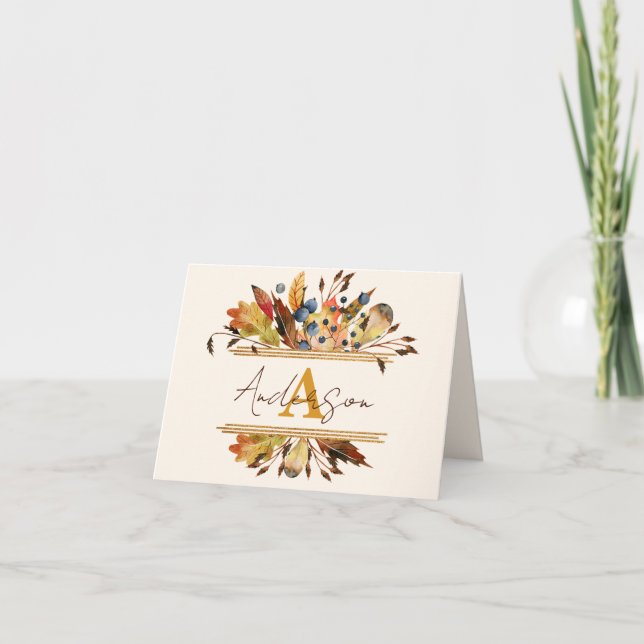 El marco de hojas de otoño personalizado (Anverso)
