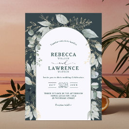 El marco verde moderno deja invitaciones de boda