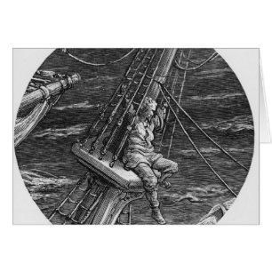 El marino en alto en el impulso de la nave