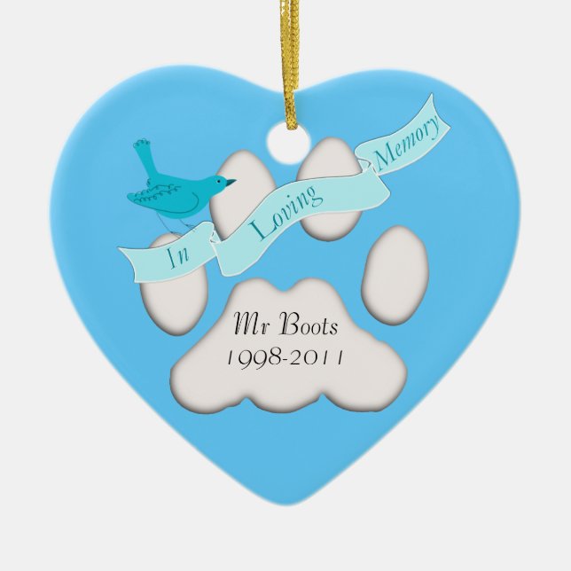 el mascota en el ornamento azul de la memoria (Frente)