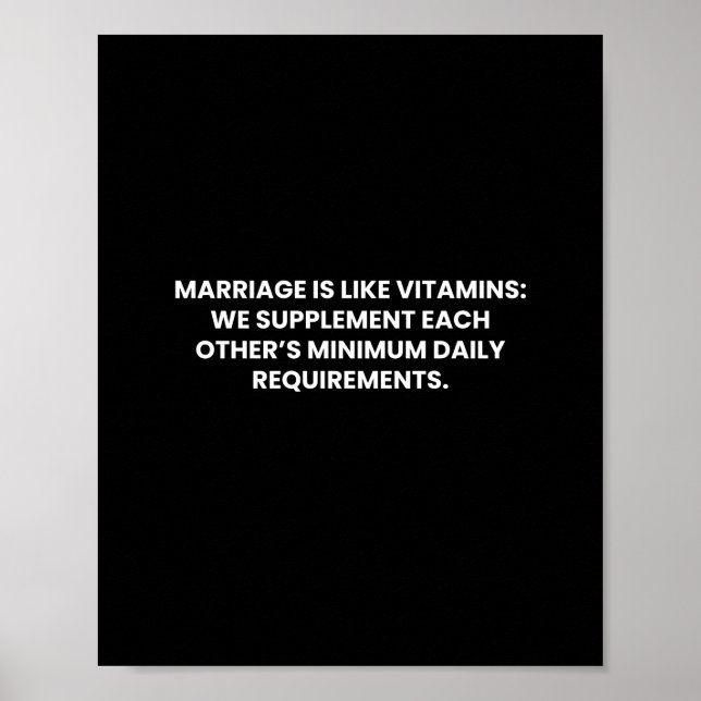 El matrimonio es como vitaminas Posters divertidos (Frente)
