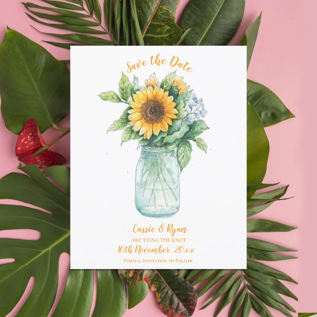 El matrimonio rústico de los girasoles salva la fe (Rustic Sunflower Country Wedding Save the Date)