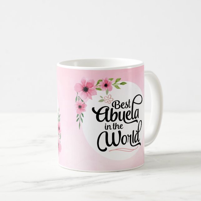 El mejor Abuela en la taza de la flor del mundo (Anverso derecho)