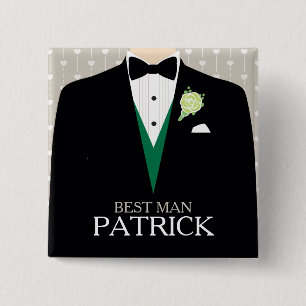 El mejor botón personalizado del rosa verde del