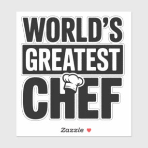 El mejor chef del mundo Pegatina de texto negrita