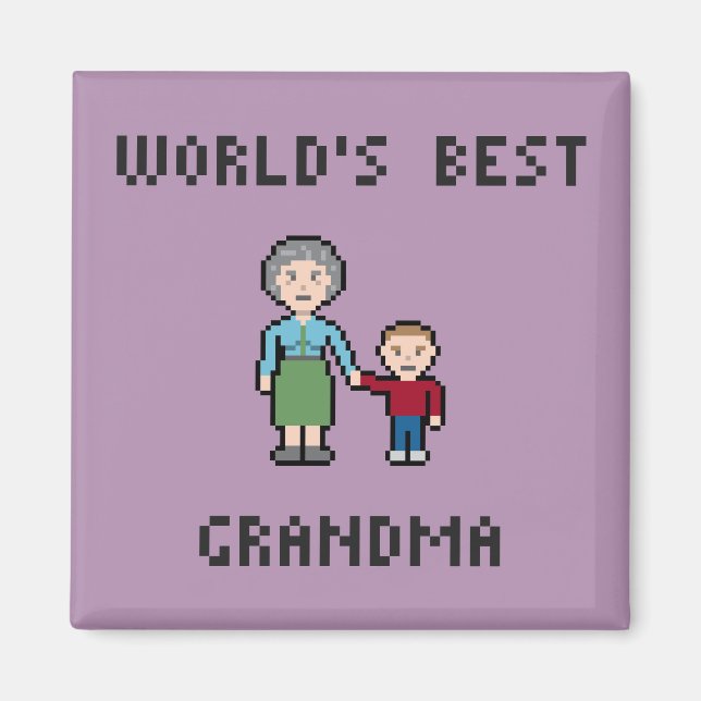 El mejor imán de las abuelas del mundo de Pixel (Frente)
