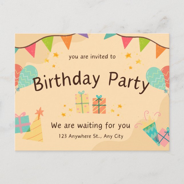 El mejor modelo para la invitación de cumpleaños (Anverso)