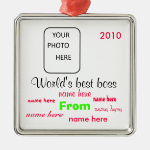 El mejor ornamento del navidad del jefe del mundo