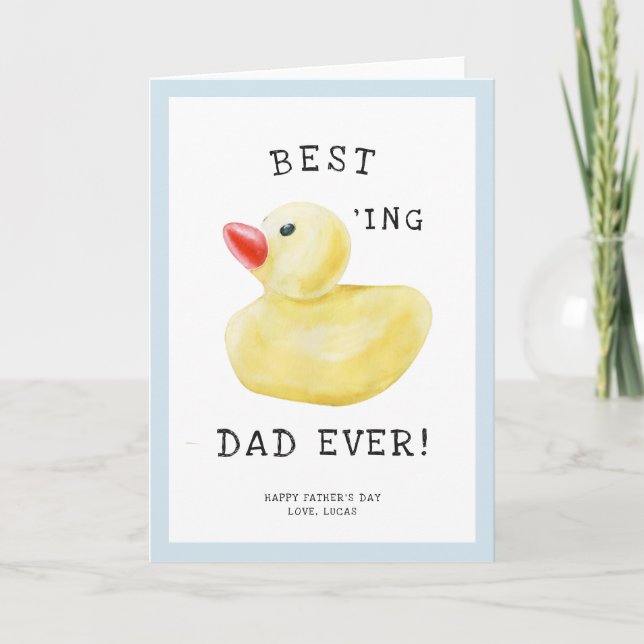 El mejor padre de Ducking | Tarjeta del día del pa (Anverso)