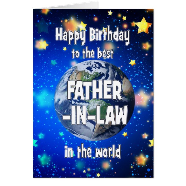 El mejor padre en la ley en el cumpleaños mundial (Frente)