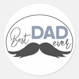 El mejor padre nunca bigote Pegatina redondo