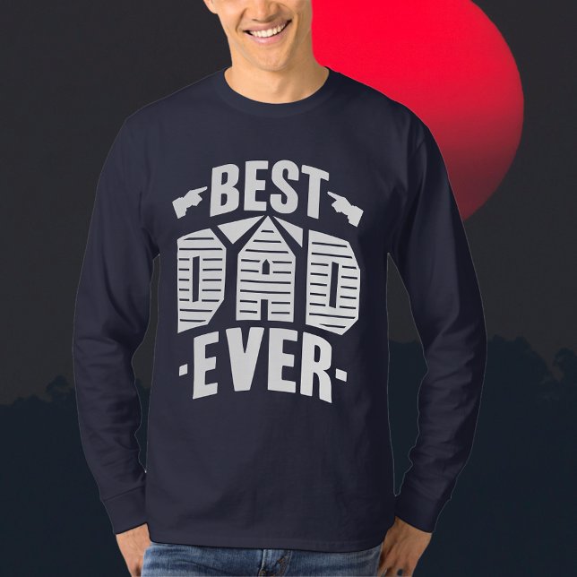 El mejor papá de la historia: la camiseta de la ro (Zazzle Best Dad Ever_ Father's Respect Apparel Black T-Shirt (Front) #BestDadEver #DadGiftTypography)