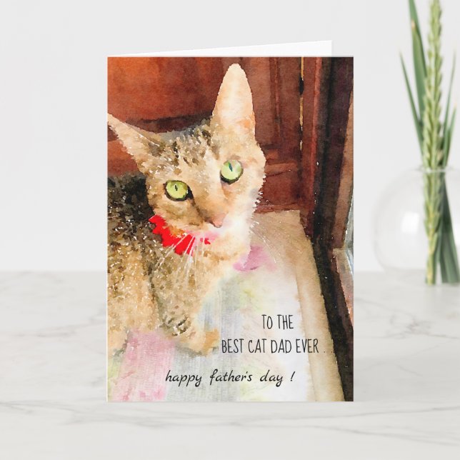 ¡El mejor papá del gato! Tarjeta feliz del día del (Anverso)