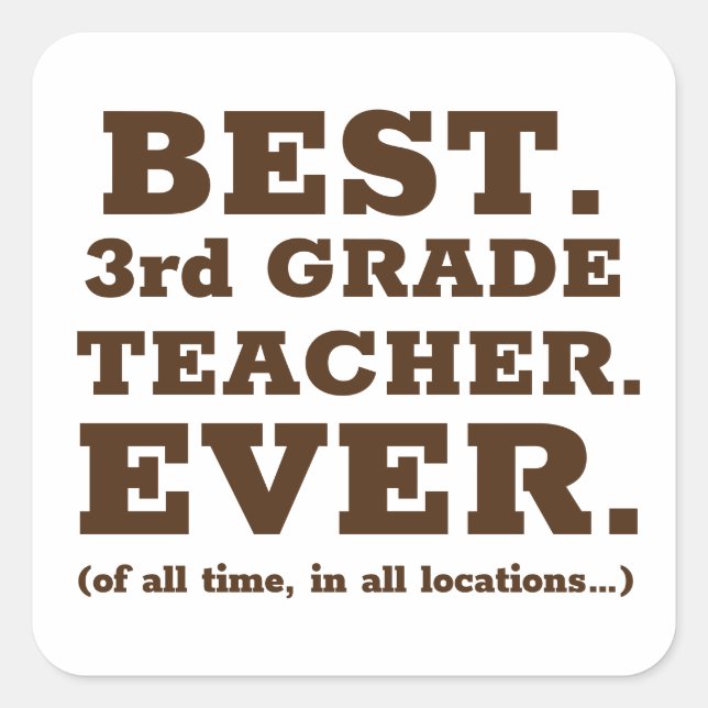 El mejor profesor de tercer grado, Pegatina de la  (Anverso)