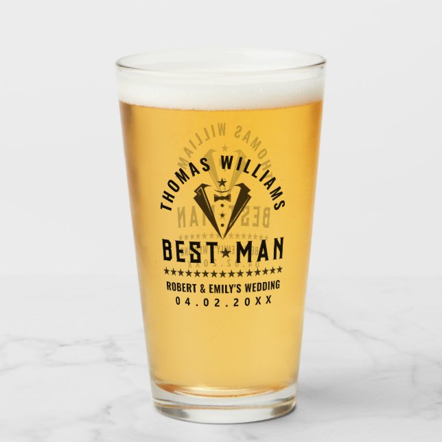 El mejor regalo del Boda elegante del tuxedo negro (Anverso (lleno))