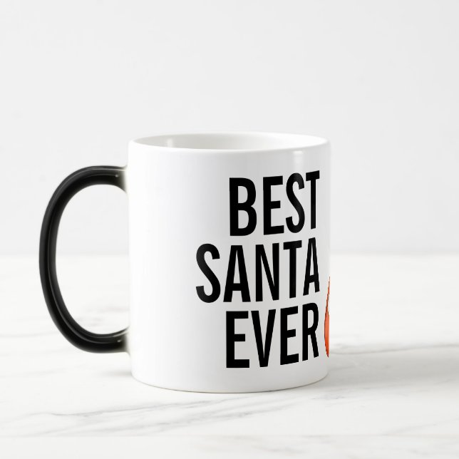 El mejor santa nunca divertido taza para regalo de (Izquierda)